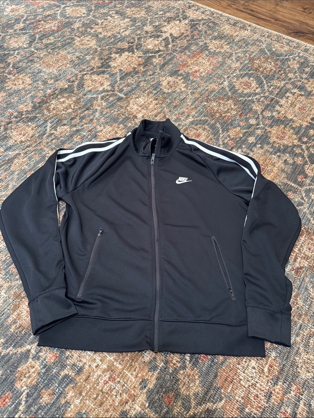 Nike Men’s M N98 Tribute Track Jacket Black White Full Zip Athleisure Y2K